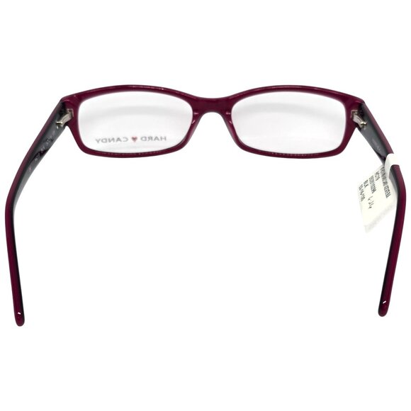 Hard Candy Womens HC19 Rectangular Eyeglass Frames Black/Magenta 52-16-135 - Picture 2 of 10